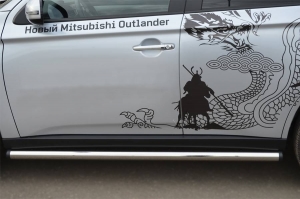 MITSUBISHI Outlander 2012 Пороги труба d63 (вариант 2) MRT-0010532